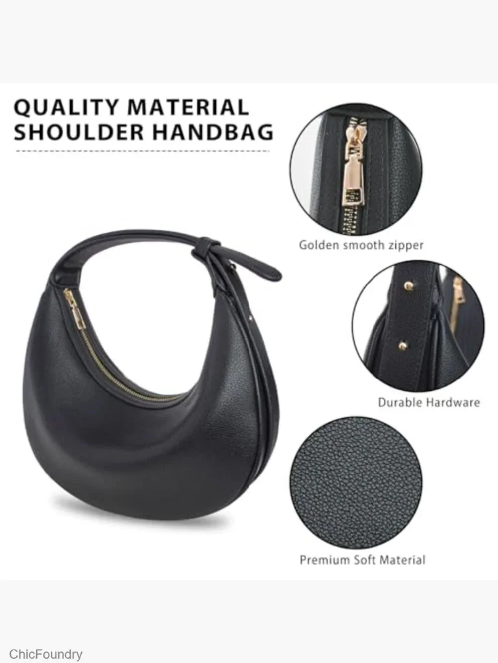 Crescent Shoulder Handbag Large Capacity Crossbody Hobo Purse